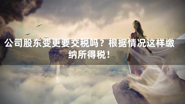 公司股东变更要交税吗？根据情况这样缴纳所得税！