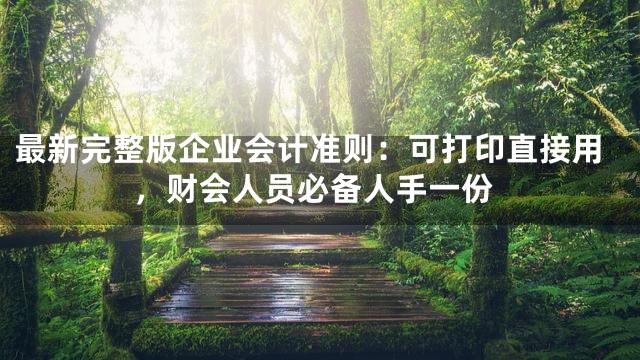 最新完整版企业会计准则：可打印直接用，财会人员必备人手一份