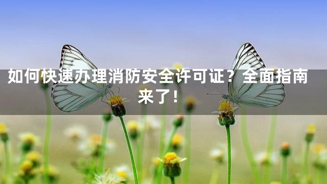 如何快速办理消防安全许可证？全面指南来了！