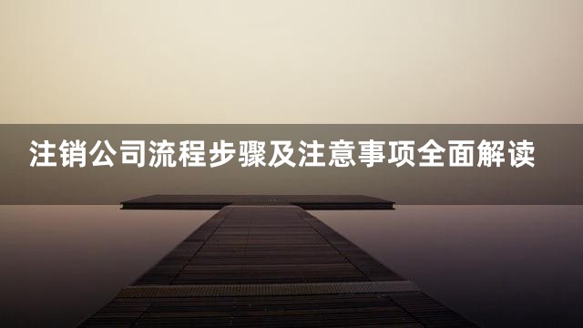 注销公司流程步骤及注意事项全面解读