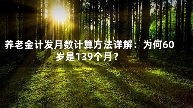 养老金计发月数计算方法详解：为何60岁是139个月？