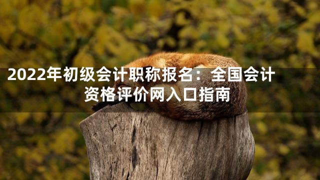 2022年初级会计职称报名：全国会计资格评价网入口指南