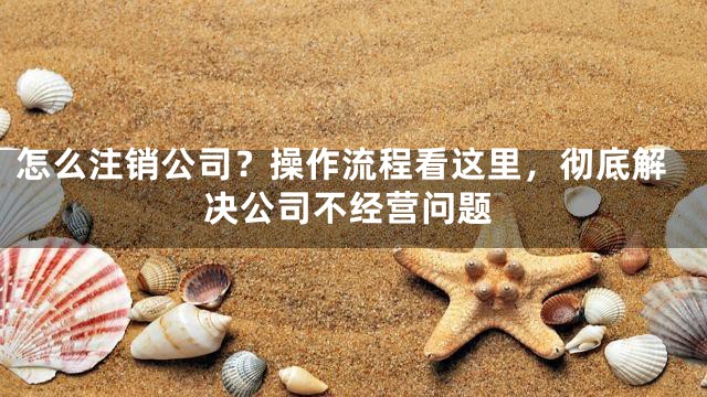 怎么注销公司？操作流程看这里，彻底解决公司不经营问题