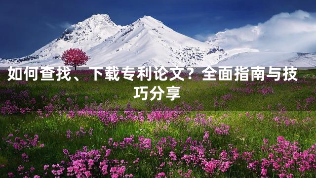 如何查找、下载专利论文？全面指南与技巧分享