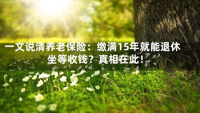 一文说清养老保险：缴满15年就能退休坐等收钱？真相在此！