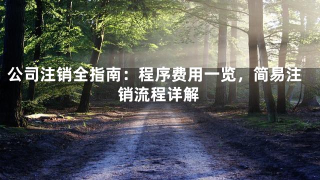 公司注销全指南：程序费用一览，简易注销流程详解