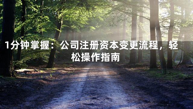 1分钟掌握：公司注册资本变更流程，轻松操作指南