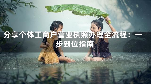 分享个体工商户营业执照办理全流程：一步到位指南
