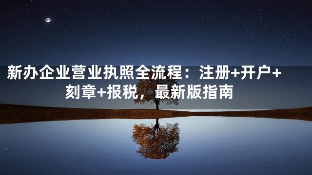 新办企业营业执照全流程：注册+开户+刻章+报税，最新版指南