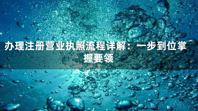 办理注册营业执照流程详解：一步到位掌握要领
