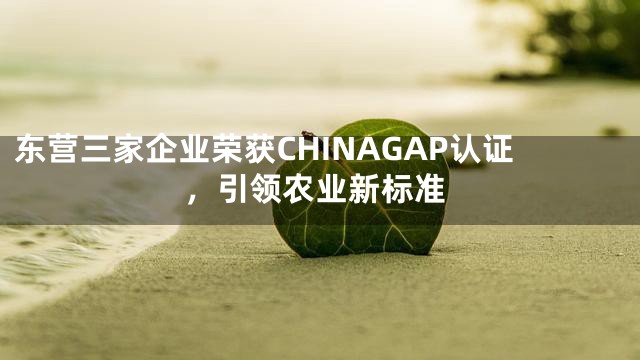 东营三家企业荣获CHINAGAP认证，引领农业新标准