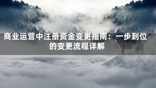 商业运营中注册资金变更指南：一步到位的变更流程详解