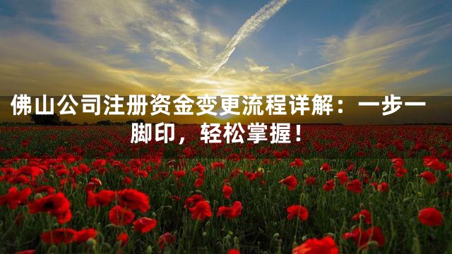佛山公司注册资金变更流程详解：一步一脚印，轻松掌握！