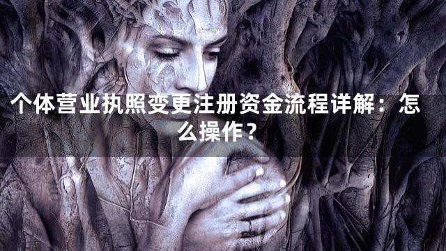 个体营业执照变更注册资金流程详解：怎么操作？