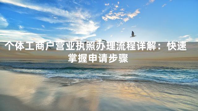 个体工商户营业执照办理流程详解：快速掌握申请步骤