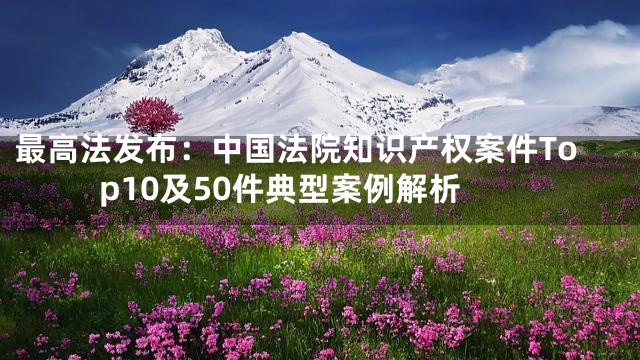 最高法发布：中国法院知识产权案件Top10及50件典型案例解析