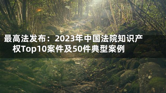 最高法发布：2023年中国法院知识产权Top10案件及50件典型案例