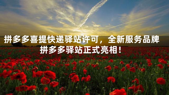 拼多多喜提快递驿站许可，全新服务品牌拼多多驿站正式亮相！