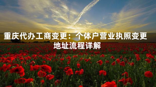 重庆代办工商变更：个体户营业执照变更地址流程详解