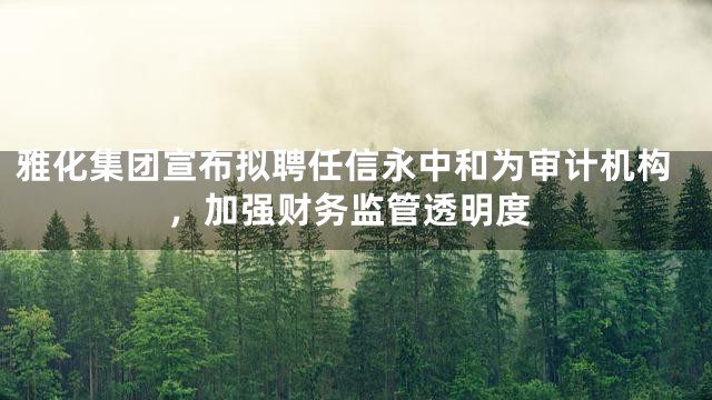 雅化集团宣布拟聘任信永中和为审计机构，加强财务监管透明度