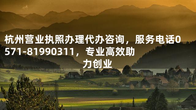 杭州营业执照办理代办咨询，服务电话0571-81990311，专业高效助力创业