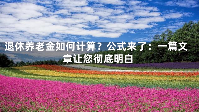 退休养老金如何计算？公式来了：一篇文章让您彻底明白