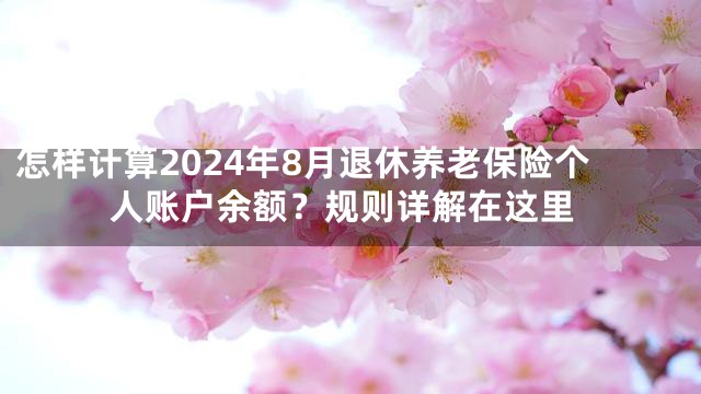 怎样计算2024年8月退休养老保险个人账户余额？规则详解在这里