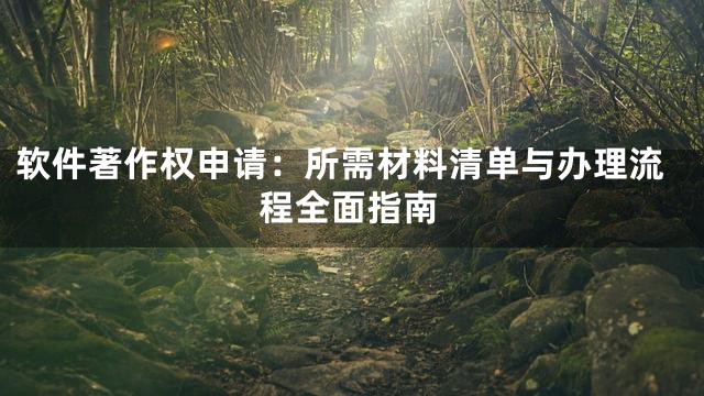 软件著作权申请：所需材料清单与办理流程全面指南
