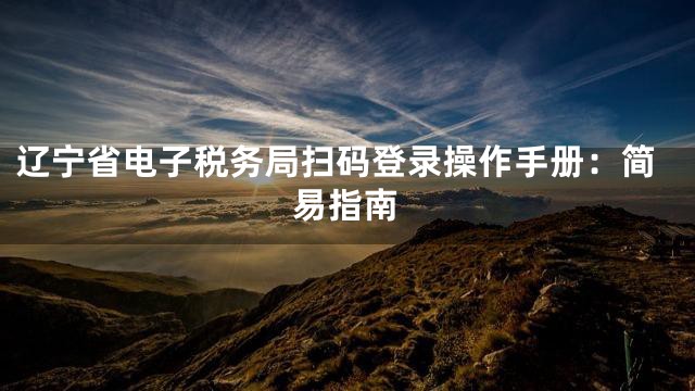辽宁省电子税务局扫码登录操作手册：简易指南
