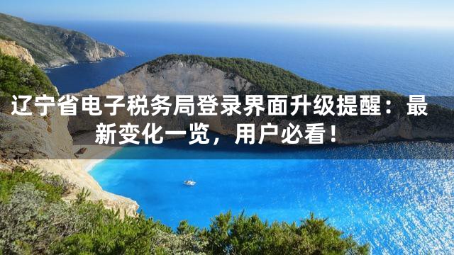 辽宁省电子税务局登录界面升级提醒：最新变化一览，用户必看！