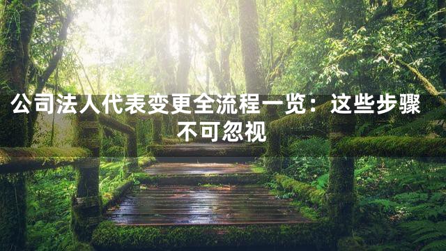 公司法人代表变更全流程一览：这些步骤不可忽视