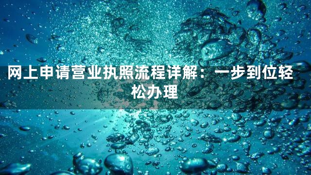 网上申请营业执照流程详解：一步到位轻松办理