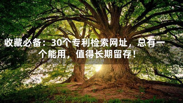 收藏必备：30个专利检索网址，总有一个能用，值得长期留存！