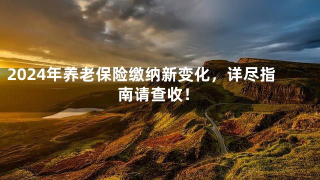2024年养老保险缴纳新变化，详尽指南请查收！