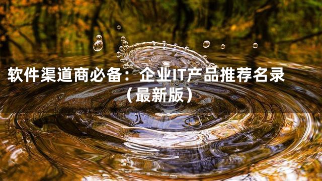 软件渠道商必备：企业IT产品推荐名录（最新版）