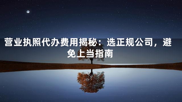 营业执照代办费用揭秘：选正规公司，避免上当指南