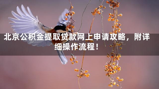 北京公积金提取贷款网上申请攻略，附详细操作流程！