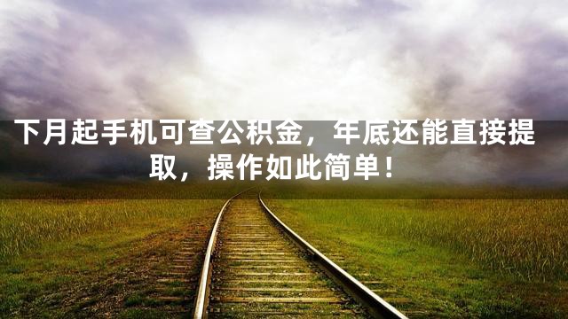 下月起手机可查公积金，年底还能直接提取，操作如此简单！