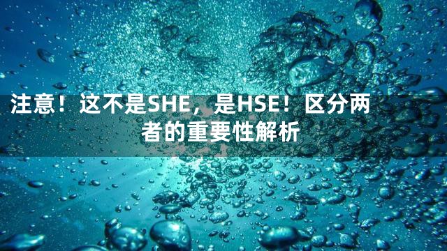 注意！这不是SHE，是HSE！区分两者的重要性解析