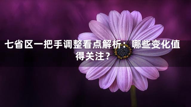 七省区一把手调整看点解析：哪些变化值得关注？