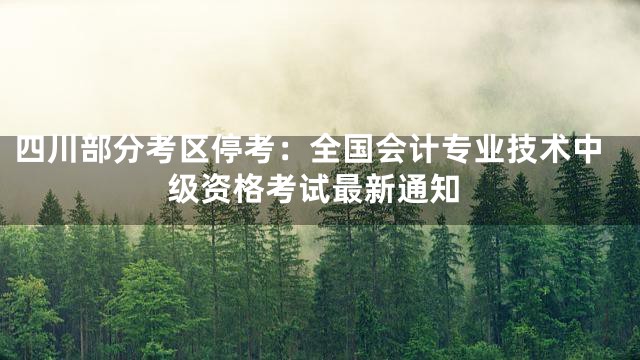 四川部分考区停考：全国会计专业技术中级资格考试最新通知