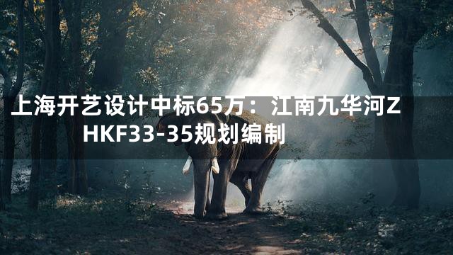 上海开艺设计中标65万：江南九华河ZHKF33-35规划编制