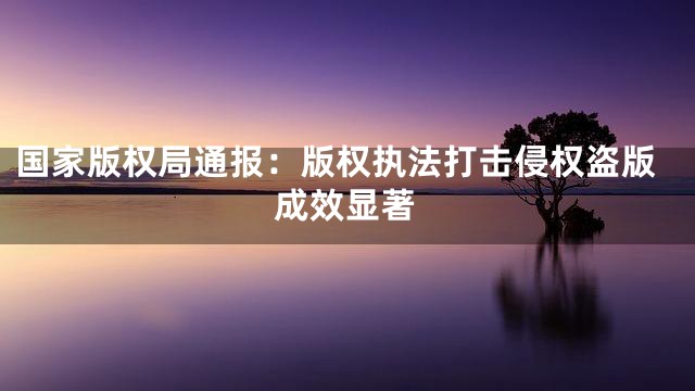 国家版权局通报：版权执法打击侵权盗版成效显著