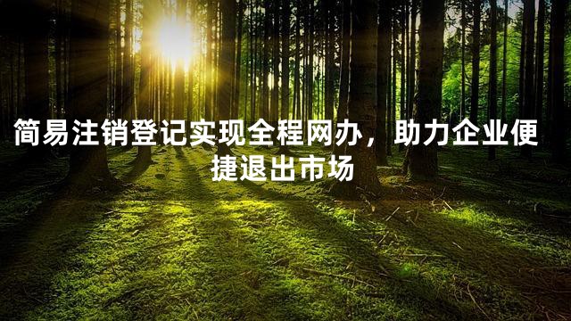 简易注销登记实现全程网办，助力企业便捷退出市场