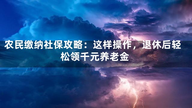 农民缴纳社保攻略：这样操作，退休后轻松领千元养老金