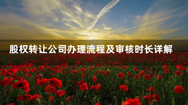 股权转让公司办理流程及审核时长详解