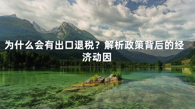 为什么会有出口退税？解析政策背后的经济动因