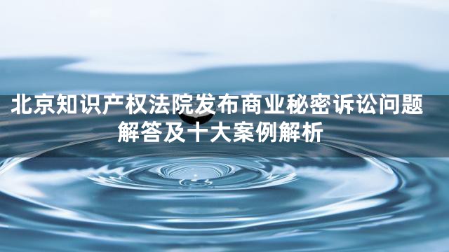 北京知识产权法院发布商业秘密诉讼问题解答及十大案例解析