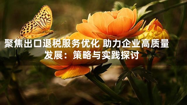 聚焦出口退税服务优化 助力企业高质量发展：策略与实践探讨
