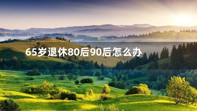 65岁退休80后90后怎么办